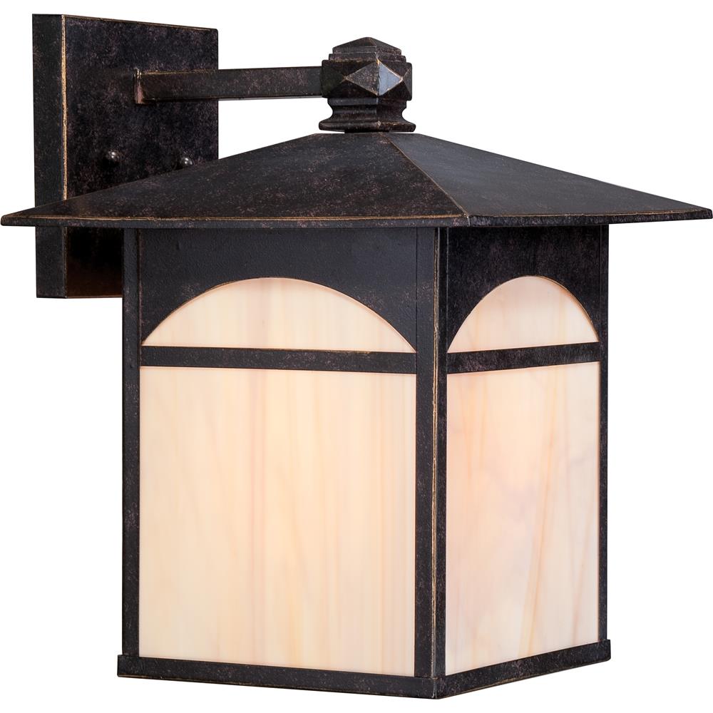 Nuvo Lighting 60/5653  Canyon 1 Light 11" Outdoor Wall Fixture with Honey Stained Glass in Umber Bronze Finish